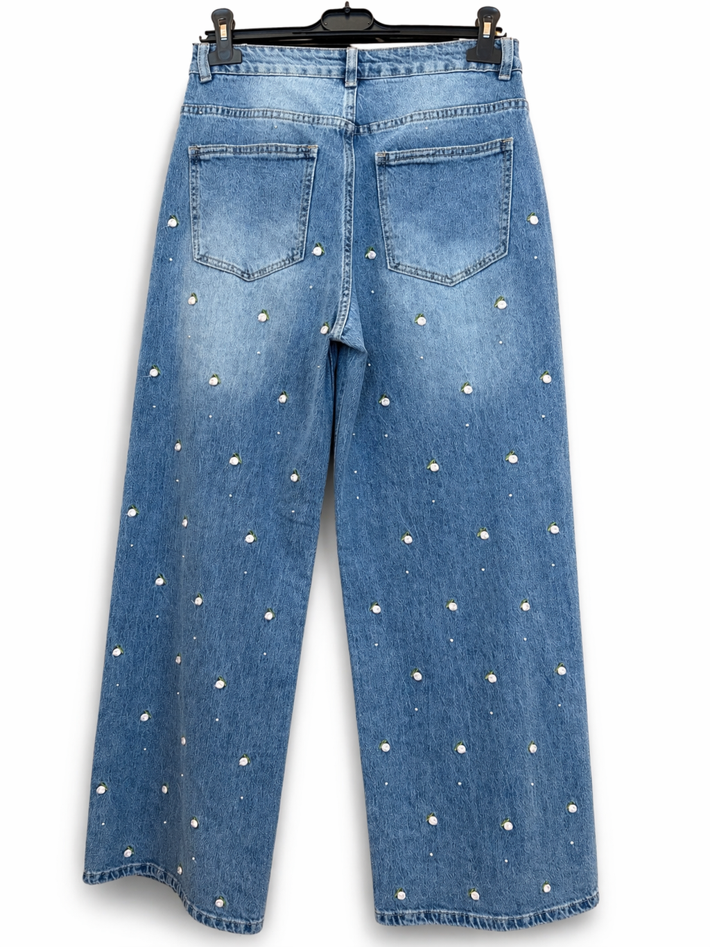 Completo di jeans con margherite donna