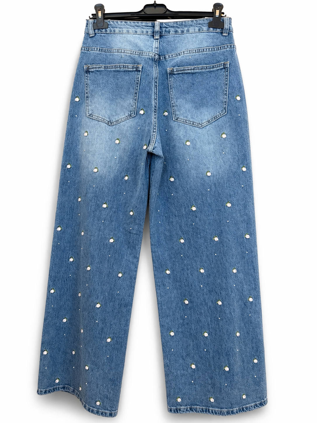 Completo di jeans con margherite donna