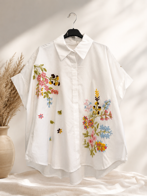Camicia bianca in cotone donna