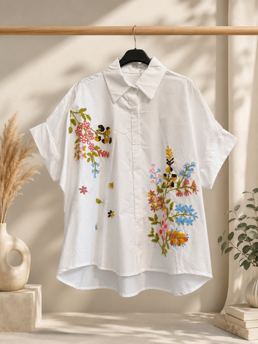 Camicia bianca in cotone donna