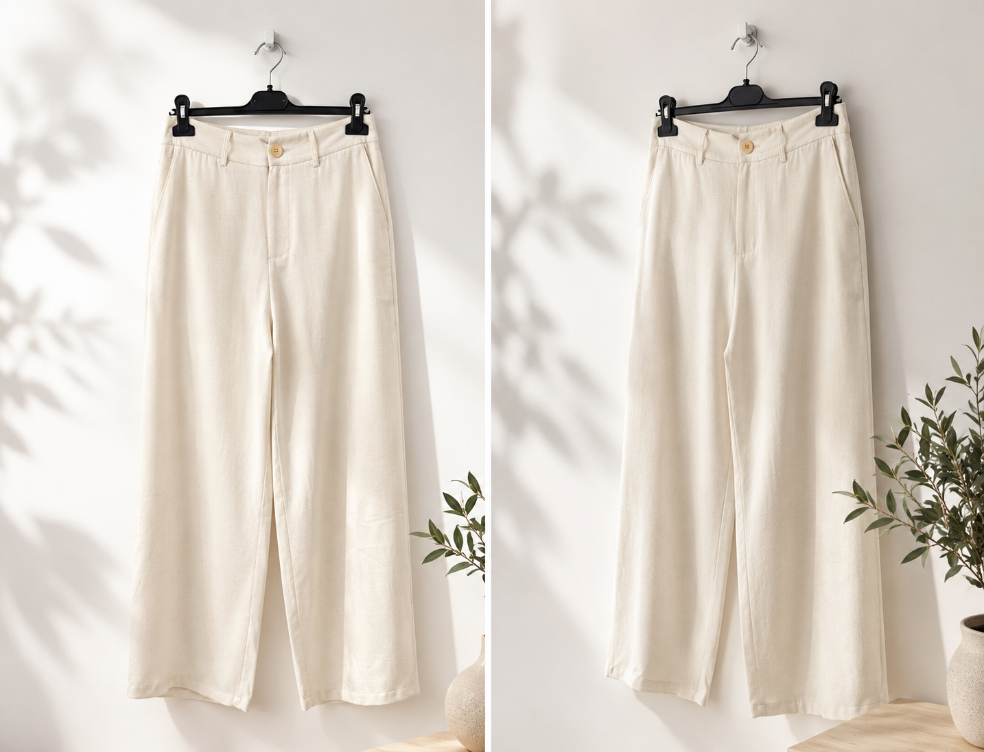 Pantalone in lino chiaro donna