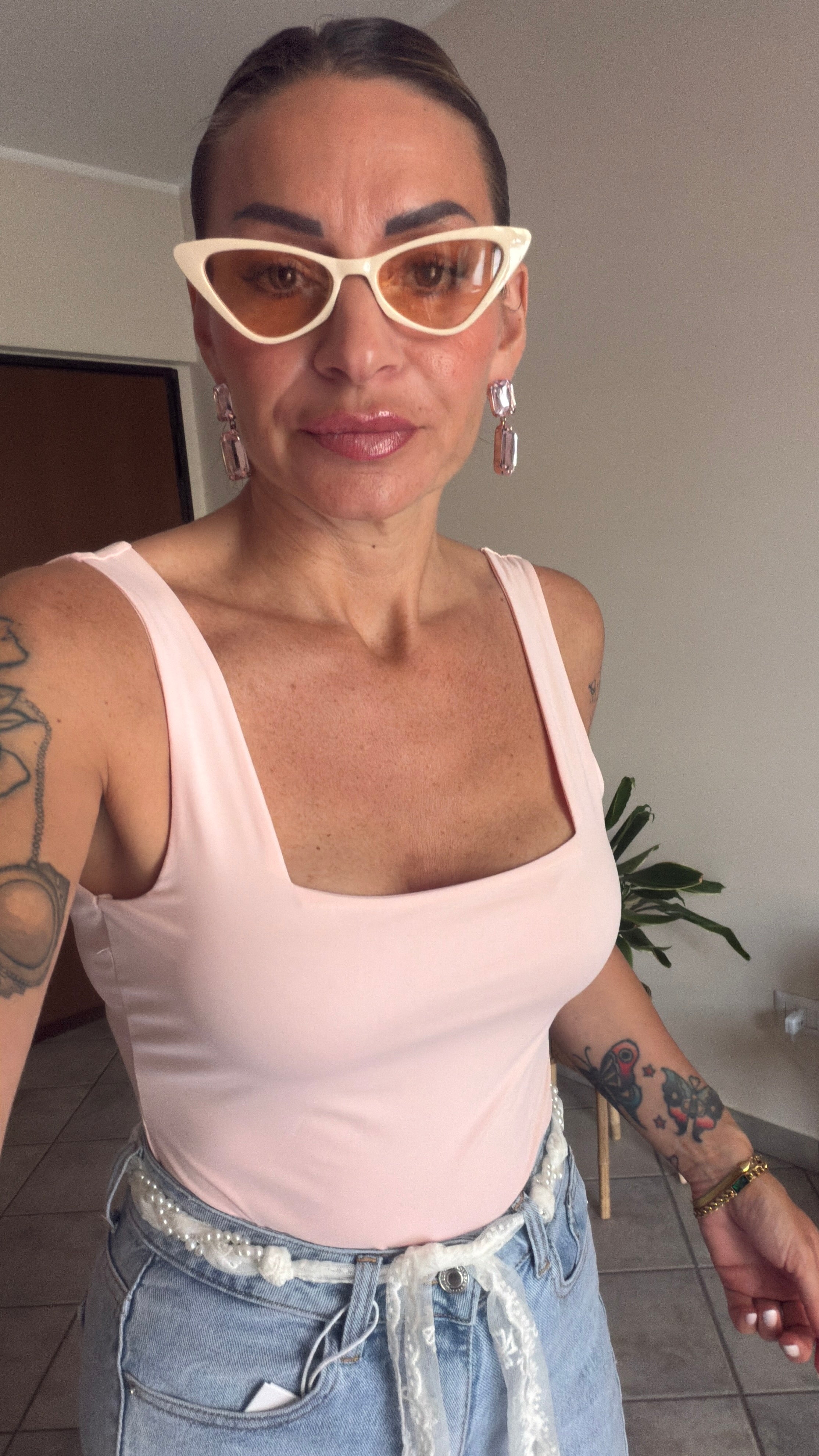 Body in lycra rosa confetto donna