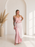 Completo donna in raso rosa cipria