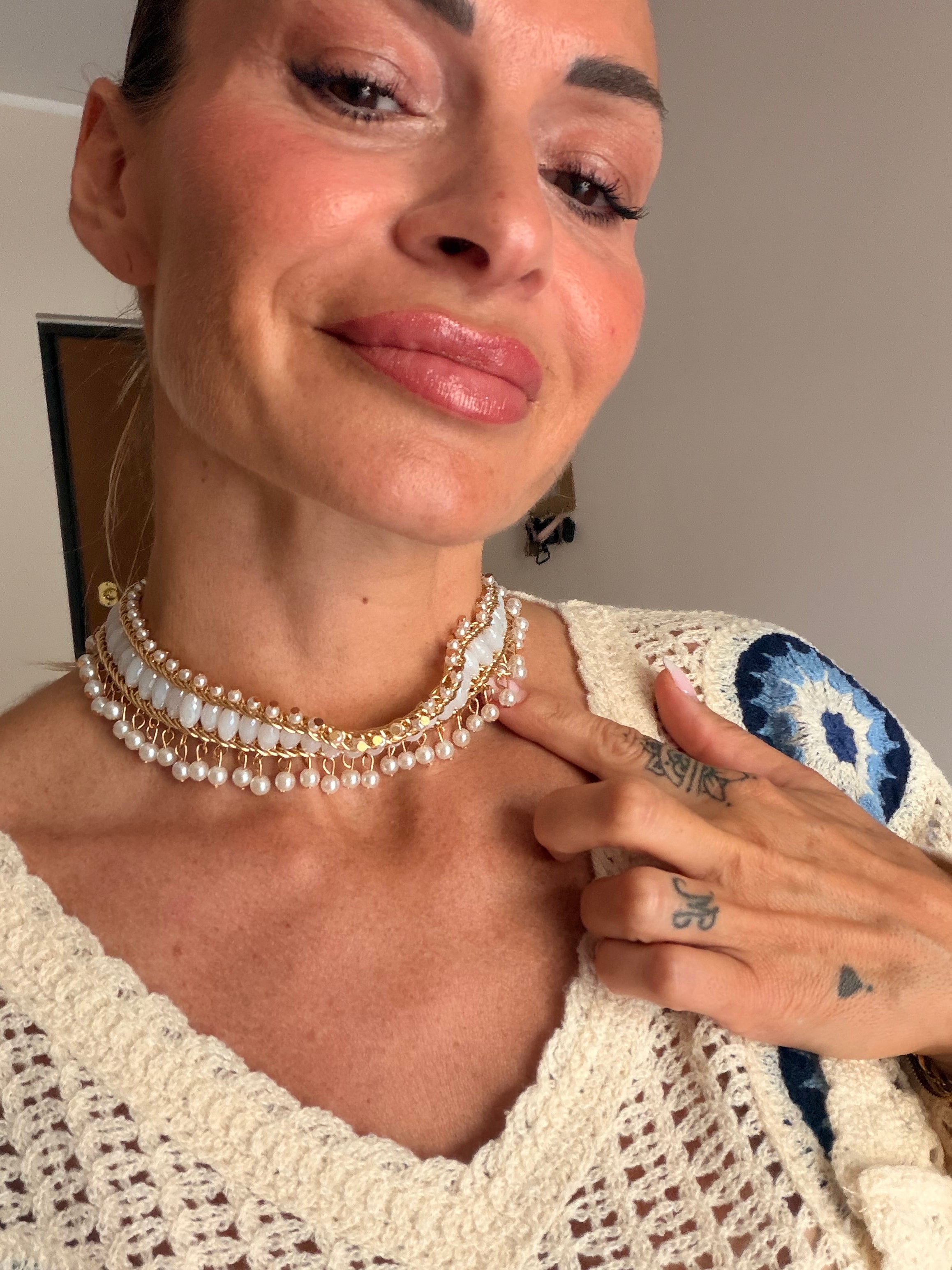 Collana gioiello con perline