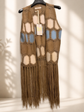Gilet donna in camoscio e frange
