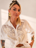 Camicia il raso trasparente donna